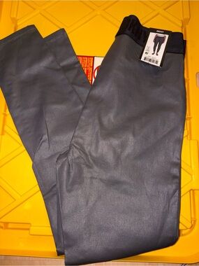 DKNY Black Elastic-Waist Faux Leather Leggings